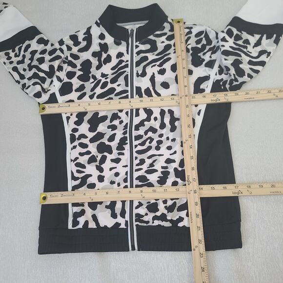 Tail Athleisure women's long sleeve full zipper leopard print Sz small Mob wife - Picture 8 of 13